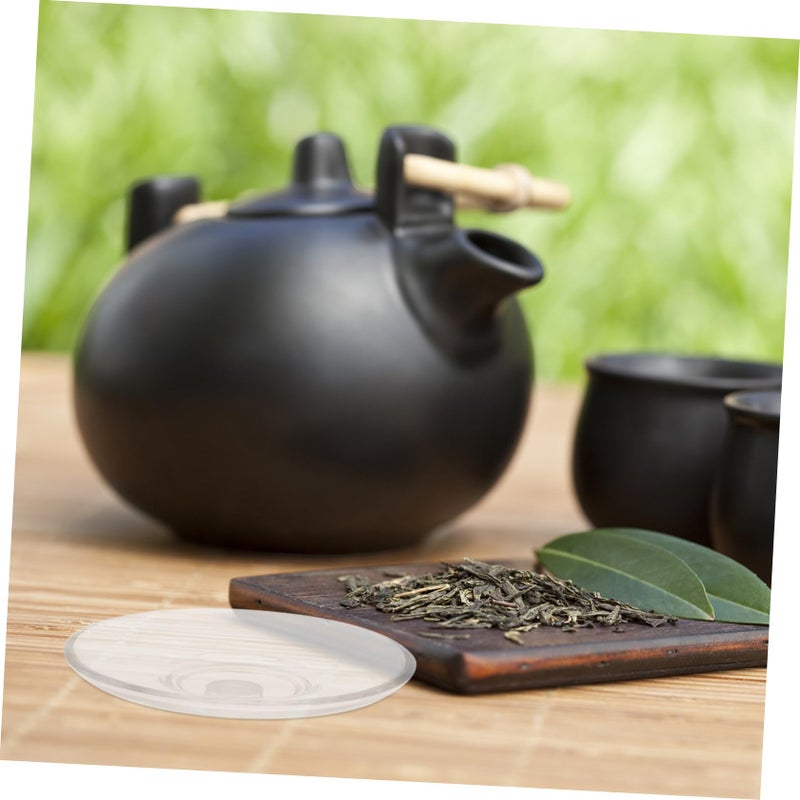 2Pcs Clear Glass Tea Saucers Retro Design Lightweight Round Plates Kitchen Tableware - Image 5