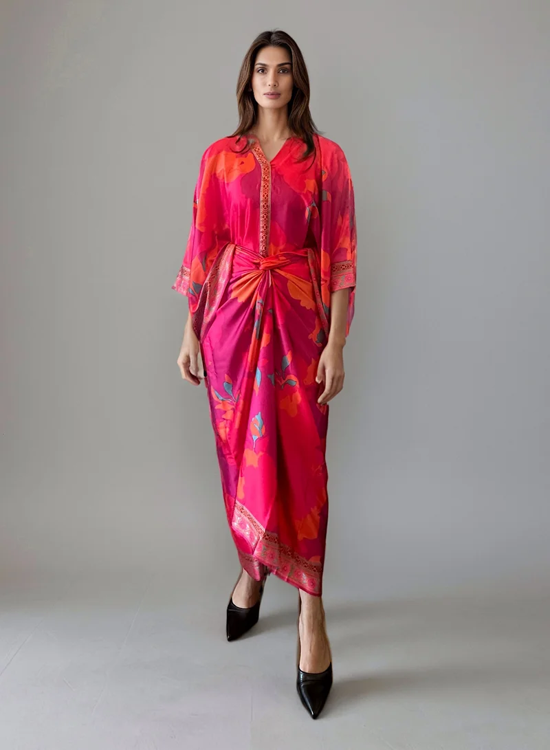 ECSTACY Printed Drape Skirt Set