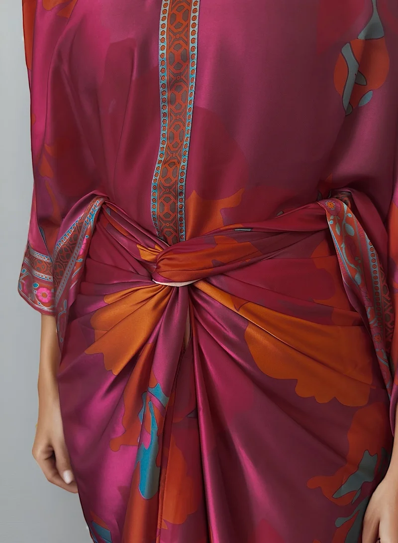 ECSTACY Printed Drape Skirt Set