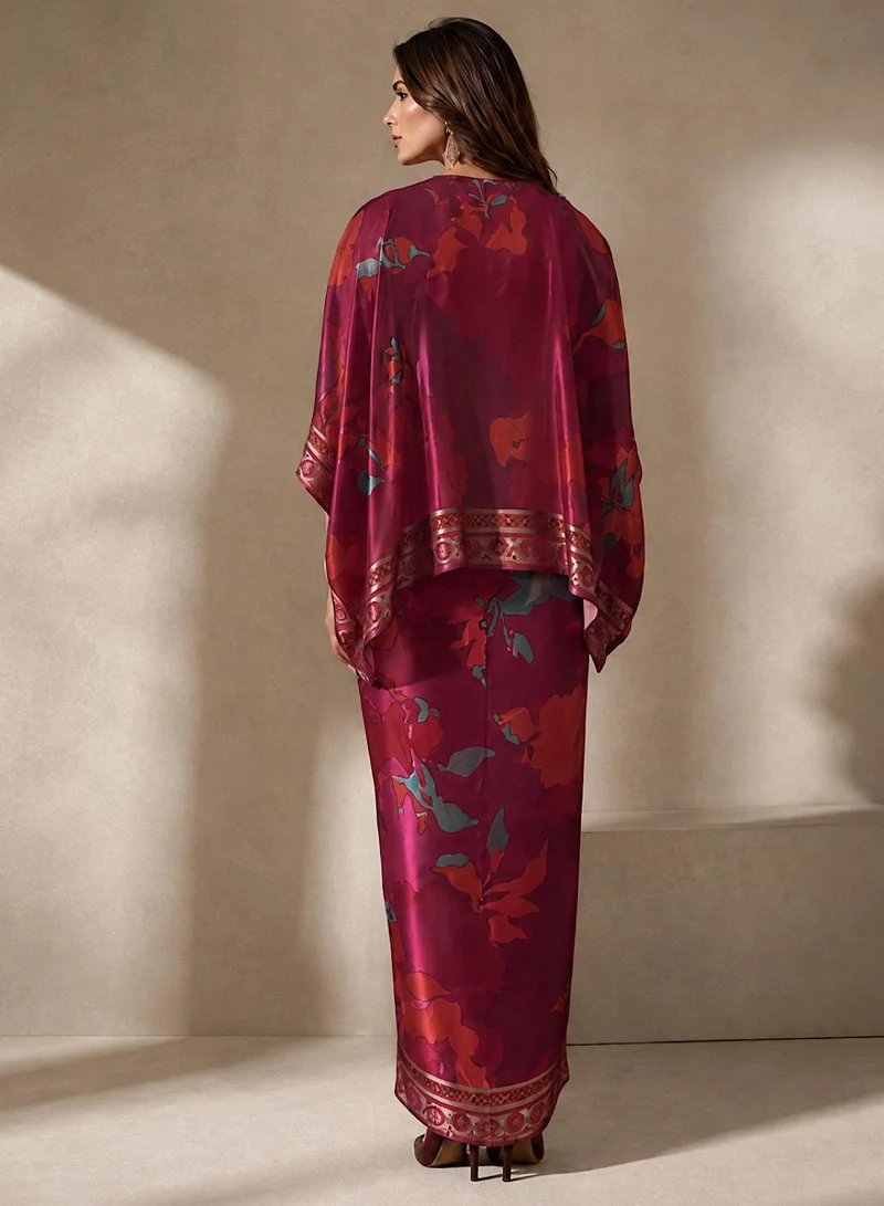 Ecstacy  Printed Drape Skirt Set for Women | Best Price UAE