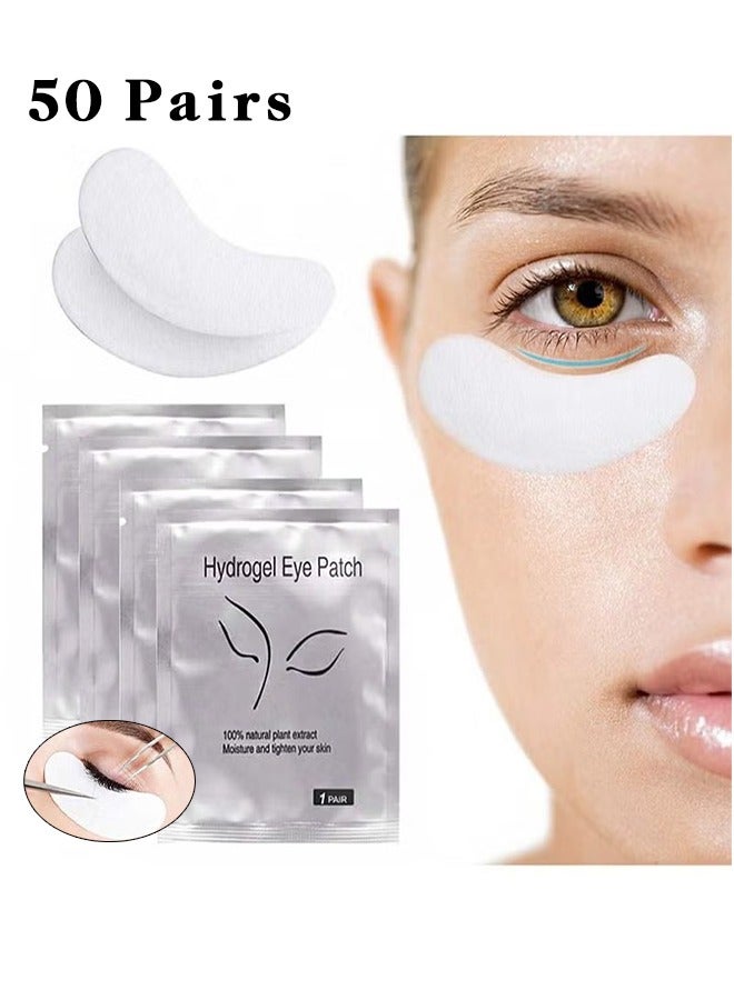 Generic 50 Pairs Under Eye Pads, Eyelash Extension 100% Natural Hydrogel Patch Lash Gel Pad for Extensions supplies, Beauty Makeup Mask Kit ,Under Eye Gel Pad  - Image 1