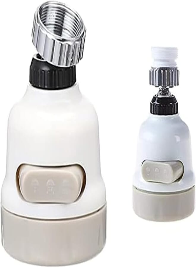 Flexible water-saving with high-pressure filter nozzle, 360° rotation, and 3 diffuser positions + 3 Modes Water Saving Faucet Aerators Pressurized ABS Kitchen Water Sprayer Faucet Filter Nozzle.