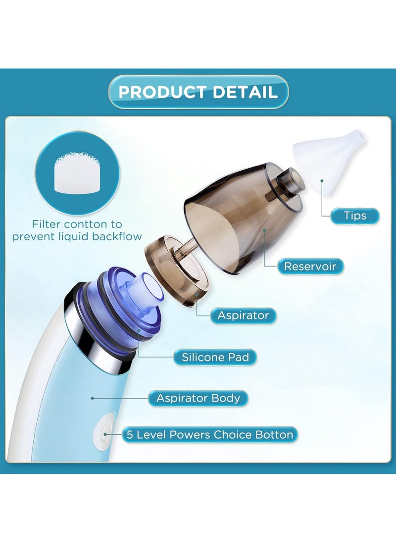 Generic Baby Nasal Aspirator Automatic Nasal Sucker Electric Baby Nose Cleaner Nose Mucus Booger with 5 Levels of Suction Rechargeable Portable Mucus Remover for Newborn Infant Toddler (Green)  - Image 4