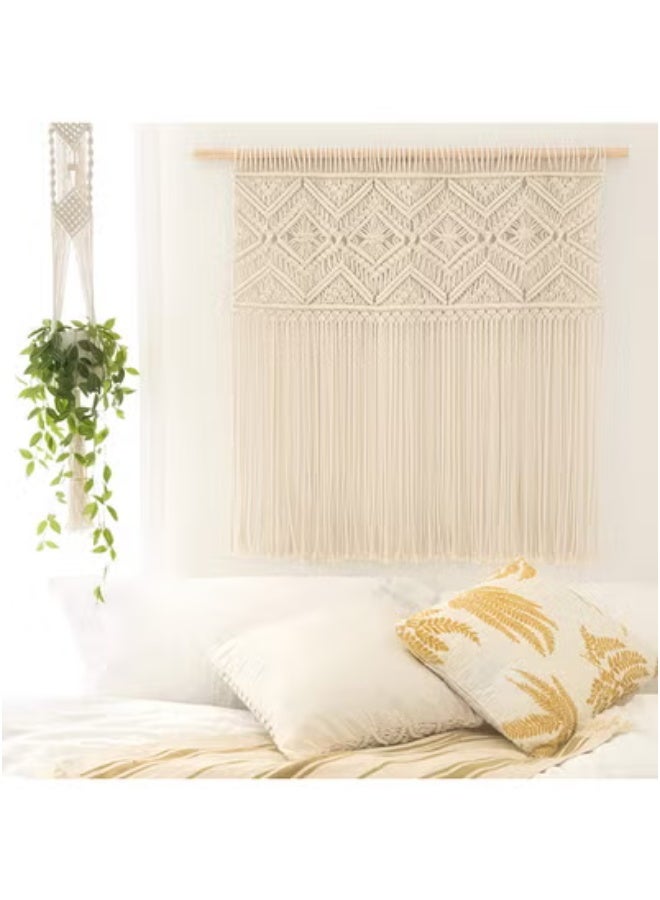 انتيكيانو ستارة مكرمية لتزيين الحائط، مكرمية كبيرة منسوجة يدويا 78x83 سم - Image 3