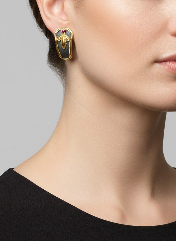 بي تي سي إيلا - أقراط فضة مطليه بالذهب (SIL0451) - Image 1