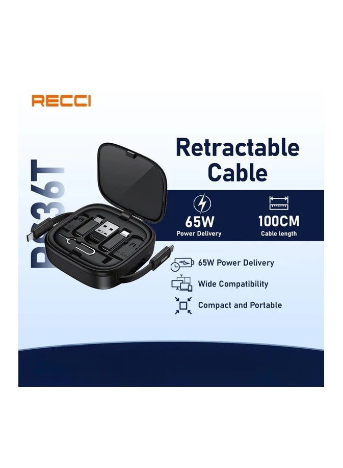 ريتشي مجموعة شحن كابل قابل للسحب 5 في 1 من RECCI RS36T - Image 4