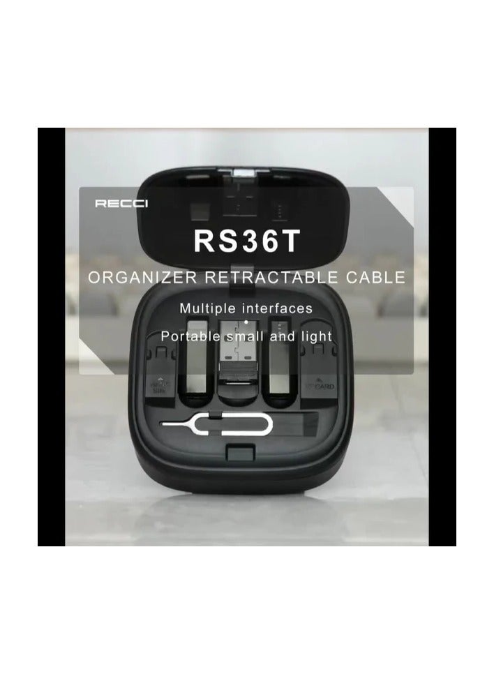 ريتشي مجموعة شحن كابل قابل للسحب 5 في 1 من RECCI RS36T - Image 5