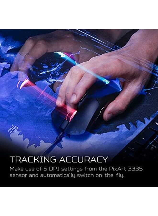 Acer - Predator Cestus 330 Gaming Mouse With Pixart 3335 Sensor Adjustable Dpi Settings 16.8 Million Rgb Color Lighting Combinations And Nvidia Reflex - Image 1