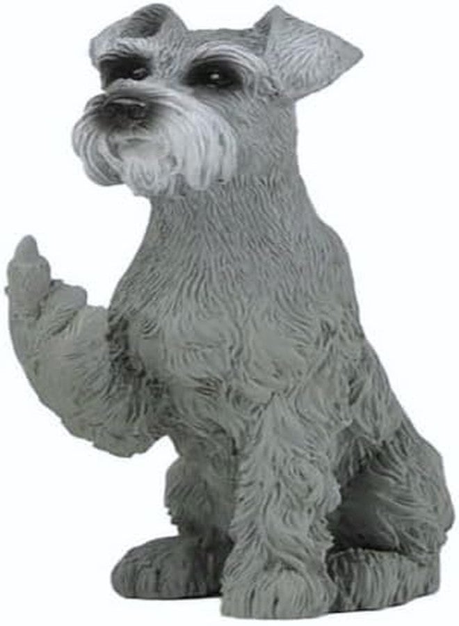 JFSM INC. Hilarious Schnauzer Raising Middle Finger Figurine – Funny 3-Inch Resin Dog Statue, Holiday Stocking Stuffer – Pet Lover Gift, Desk or Home Office Decor - Image 1