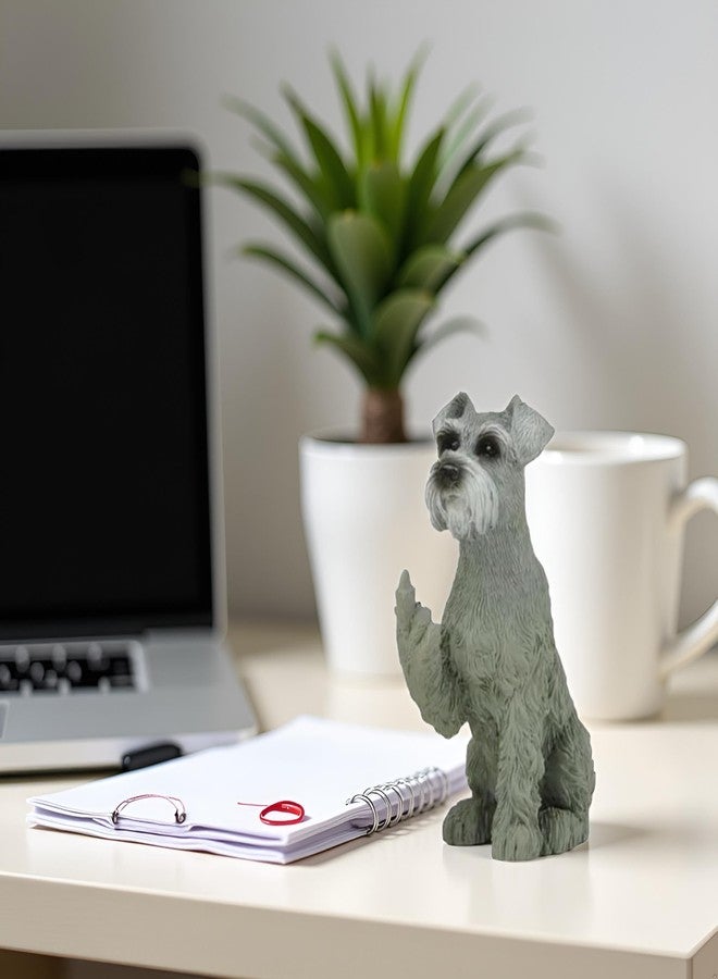 JFSM INC. Hilarious Schnauzer Raising Middle Finger Figurine – Funny 3-Inch Resin Dog Statue, Holiday Stocking Stuffer – Pet Lover Gift, Desk or Home Office Decor - Image 4