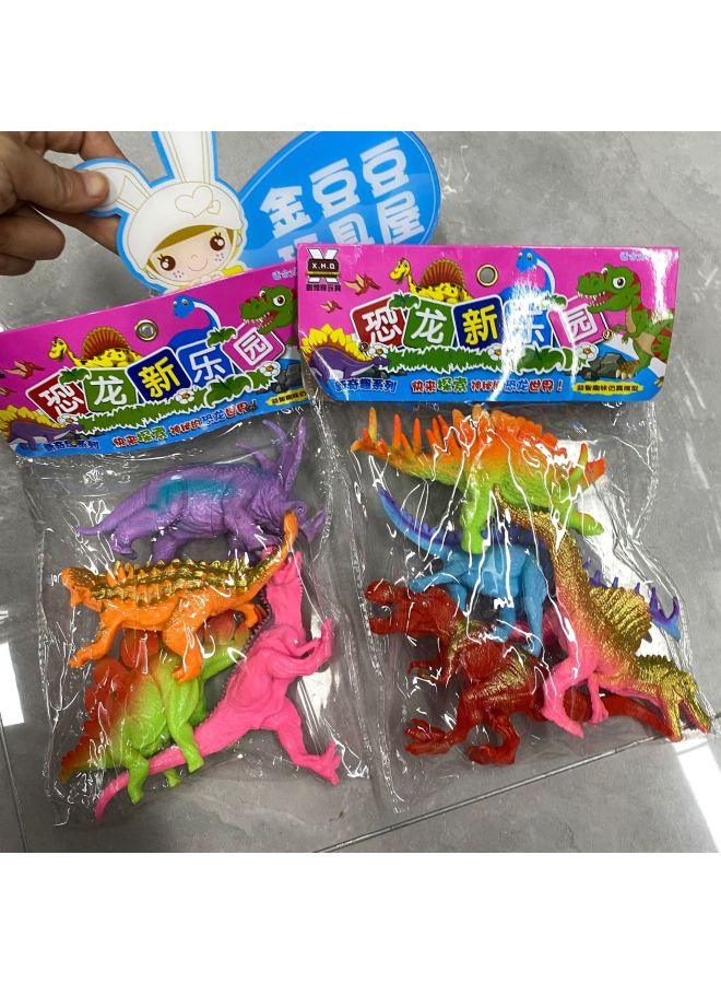 Dinosaur Toy Soft Rubber Tyrannosaurus Rex Simulation Dinosaur Bag Children's Family Model Birthday Gift Set-Color:6732 【random Pack Of Dinosaur Paradise】 - Image 1