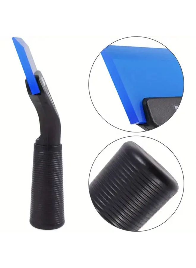 Pure Blue Mini Squeegee With Non Slip Handle For Window Tinting Glass Mirror Cleaning - Image 3