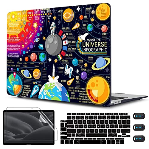 CISSOOK Compatible with MacBook Air 13 inch Case 2021 2020 2019 2018 Release A2337 M1 A2179 A1932, Hard Shell Case+ Keyboard Cover for MacBook Air 13 Inch with Retina Display Touch ID, Universe Space - Image 1