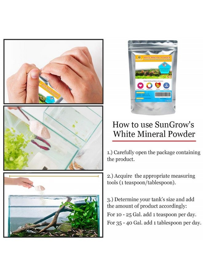 SunGrow Calcium Powder, For Shrimp, Parrot & Gecko, Mineral Enriched For Shrimp Molting, Shrimp Color, Healthy & Active Breeding, Improves Water Quality For Longevity, 2 Oz - Image 5