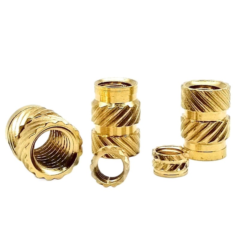 Threaded Inserts M1 .2 .4 .6 .7 M2 .5 M3 M4 M5 M6 Hot Melt Heat Injection Molding 3D Print Brass Copper Embed Insert Nut Knurled Thread(Length 6mm,50pcs M3(OD 4.2mm)) - Image 1