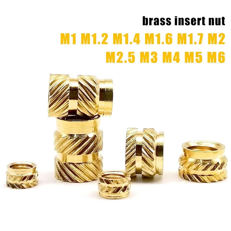 Threaded Inserts M1 .2 .4 .6 .7 M2 .5 M3 M4 M5 M6 Hot Melt Heat Injection Molding 3D Print Brass Copper Embed Insert Nut Knurled Thread(Length 6mm,50pcs M3(OD 4.2mm)) - Image 3