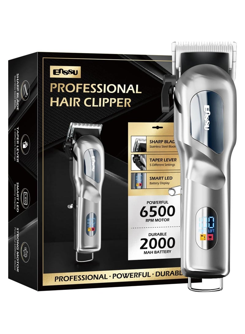 ENSSU Hair Clippers for Men Professional, Cordless Barber Clippers with Adjustable precision Clipper, LED Display, and 180-Minutes Runtime for Professional Barbers & Home Haircutting - Image 1