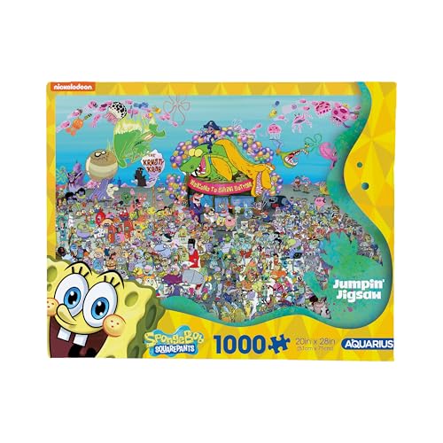AQUARIUS Spongebob Squarepants 25th Anniversary 1000pc Puzzle (1000 Piece Jigsaw Puzzle) - Officially Licensed Spongebob Merchandise & Collectibles -20x28 in - Amazon Exclusive - Image 1