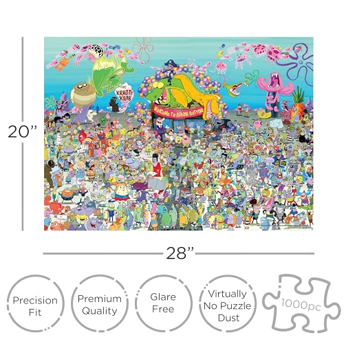 AQUARIUS Spongebob Squarepants 25th Anniversary 1000pc Puzzle (1000 Piece Jigsaw Puzzle) - Officially Licensed Spongebob Merchandise & Collectibles -20x28 in - Amazon Exclusive - Image 2