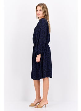 GANT Women Allover Print Midi Dress, Navy  - Image 3