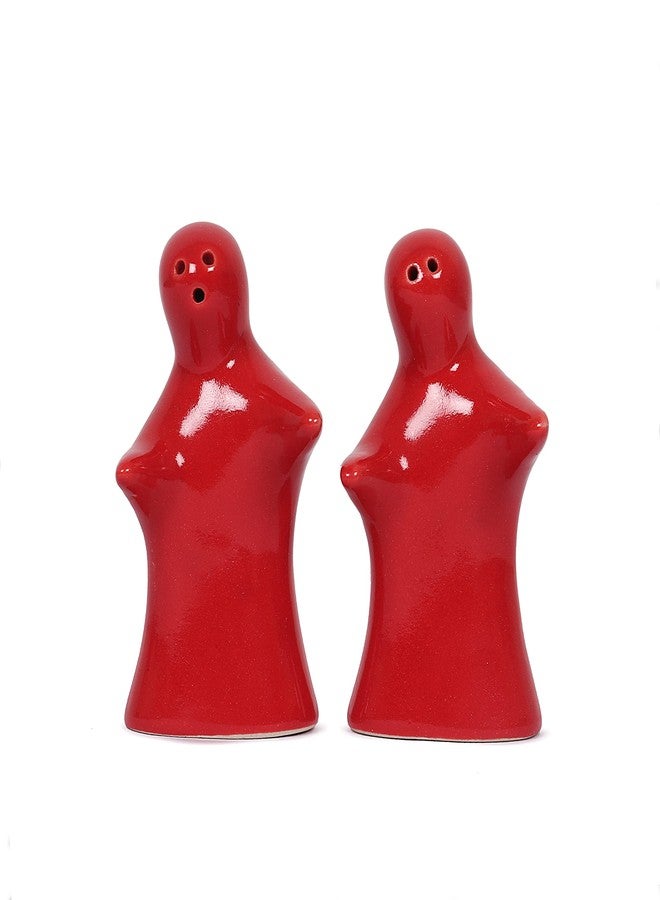 Qimacplus Salt and Pepper Seasoning and Spice Shakers Cute, Novelty, Modern and Vintage Hug Design Couple Set for Retro Farmhouse Home Decorative Dispenser for Kitchen Red - Image 3