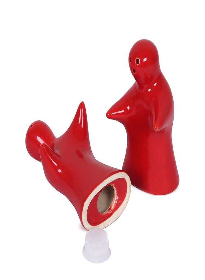 Qimacplus Salt and Pepper Seasoning and Spice Shakers Cute, Novelty, Modern and Vintage Hug Design Couple Set for Retro Farmhouse Home Decorative Dispenser for Kitchen Red - Image 4