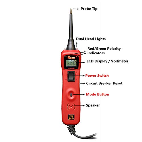 Power Probe III w/Case & Acc - Red (PP319FTCRED) [Car Automotive Diagnostic Test Tool, Digital Volt Meter, AC/DC Current Resistance, Circuit Tester] - Image 4