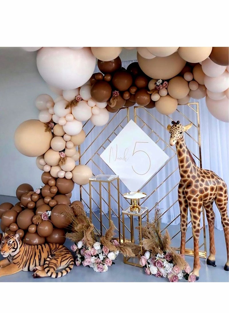 كابتن تيك Balloons Garland Arch Kit, 166Pcs Brown Nude Tan Coffee Blush Neutral Jungle Theme Woodland Teddy Bear Baby Shower Birthday Party Decorations KSA | Riyadh, Jeddah - Image 1