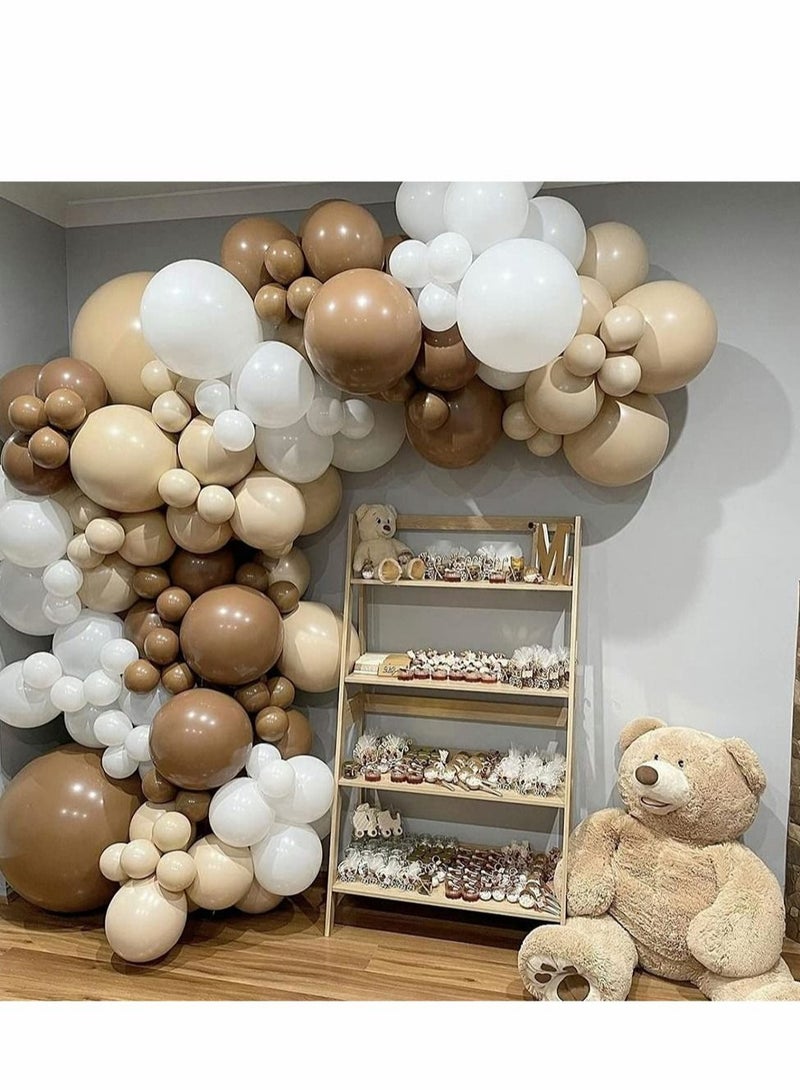 كابتن تيك Balloons Garland Arch Kit, 166Pcs Brown Nude Tan Coffee Blush Neutral Jungle Theme Woodland Teddy Bear Baby Shower Birthday Party Decorations KSA | Riyadh, Jeddah - Image 3