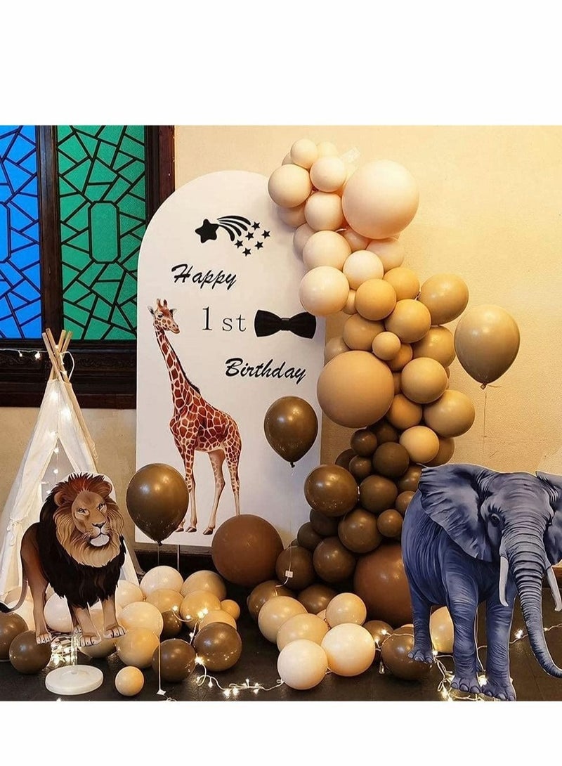 كابتن تيك Balloons Garland Arch Kit, 166Pcs Brown Nude Tan Coffee Blush Neutral Jungle Theme Woodland Teddy Bear Baby Shower Birthday Party Decorations KSA | Riyadh, Jeddah - Image 4