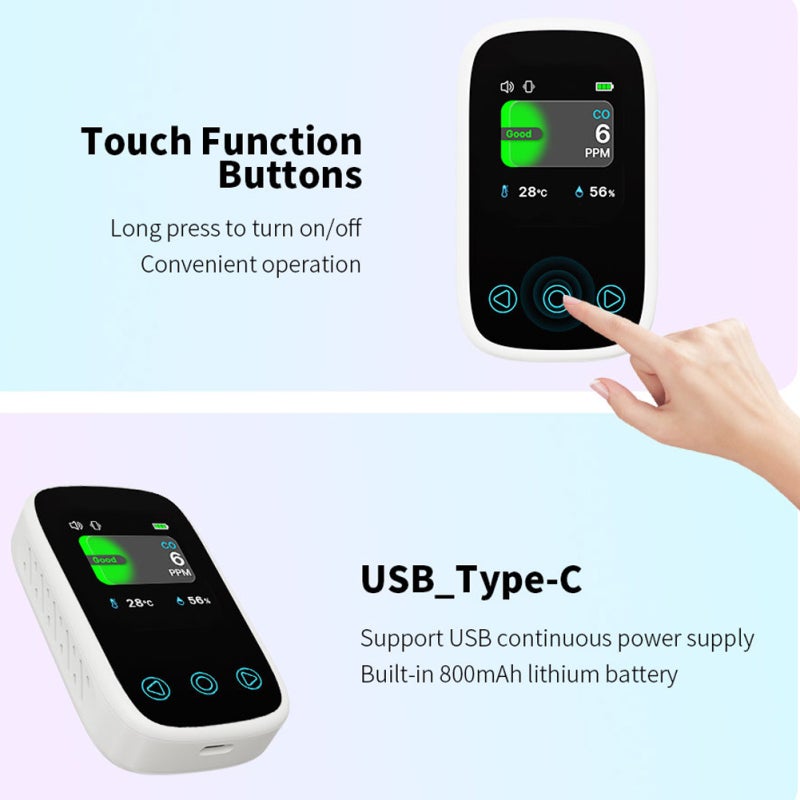 3In1 Air Quality Tester: Orange Compact High-sensitivity Device - Multi-parametric Detection Intelligent Alarm Co Detector for Home Indoor Outdoor Personal & Family Health Monitoring - Image 4