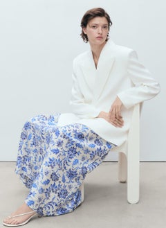 MANGO Long Floral Flared Skirt  - Image 4
