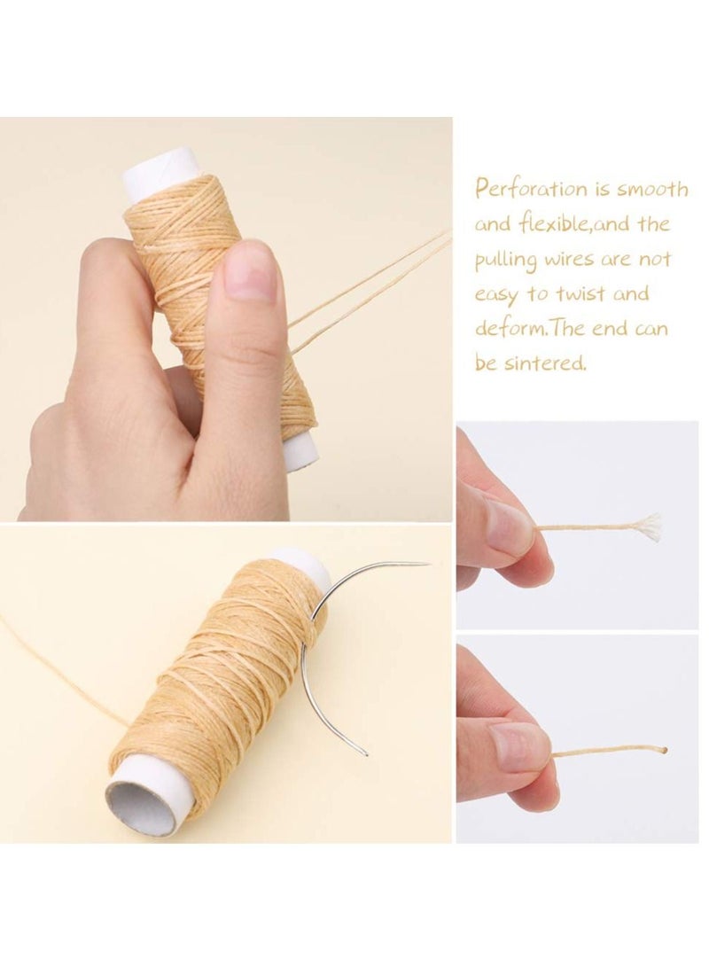 Y&D 32 Yards Waxed Thread with 7 pcs Leather Hand Sewing Needles, 150D Flat and Repair Needles for Home Upholstery Carpet Cord Craft DIY - Image 3