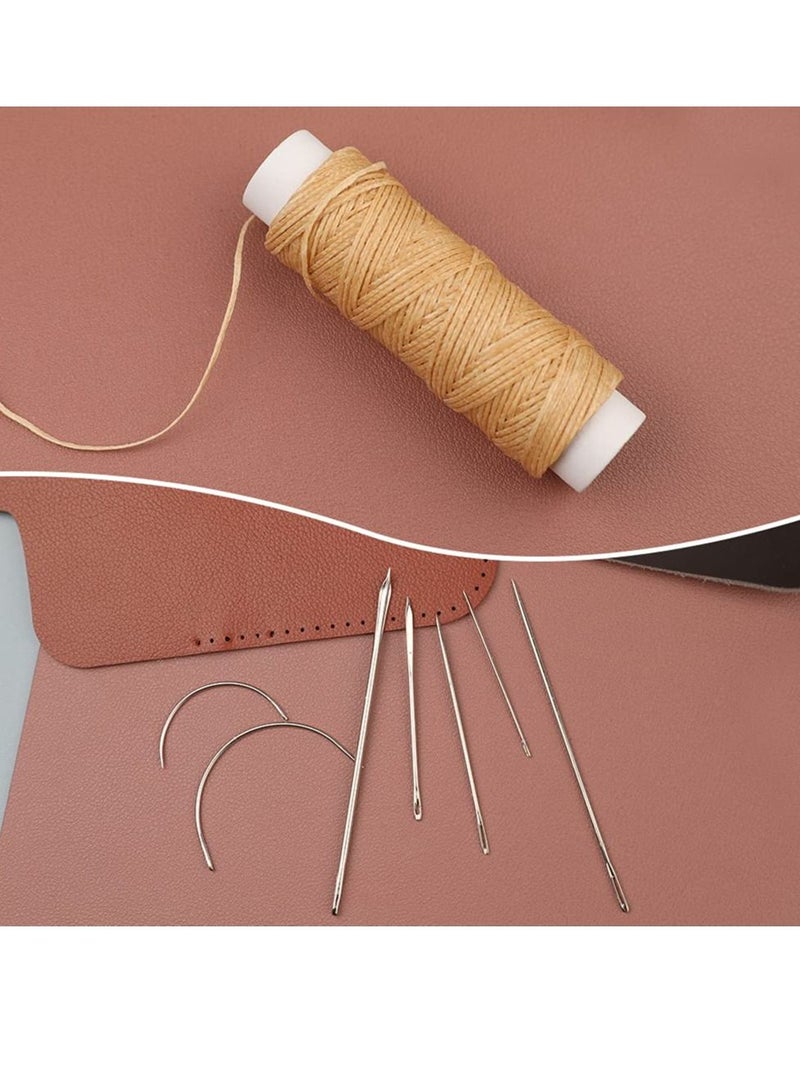 Y&D 32 Yards Waxed Thread with 7 pcs Leather Hand Sewing Needles, 150D Flat and Repair Needles for Home Upholstery Carpet Cord Craft DIY - Image 2