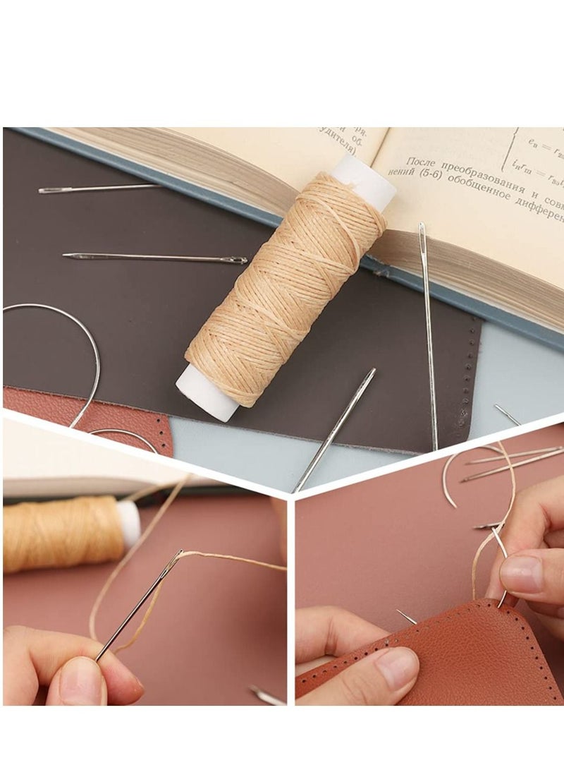 Y&D 32 Yards Waxed Thread with 7 pcs Leather Hand Sewing Needles, 150D Flat and Repair Needles for Home Upholstery Carpet Cord Craft DIY - Image 4