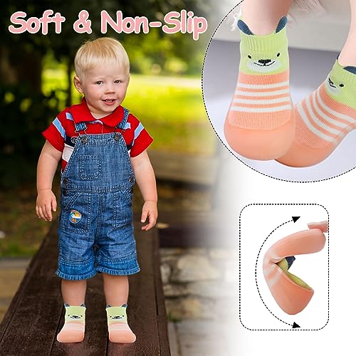 Dexspoeny Baby Shoes-Baby Sock Shoes 12-15 Months 1 Pair Baby Girl Slippers Non Slip Sock Shoes Baby Walking Shoes Soft Rubber Toddler Boy Shoes for Baby Boy Girls Infant Pink - Image 2