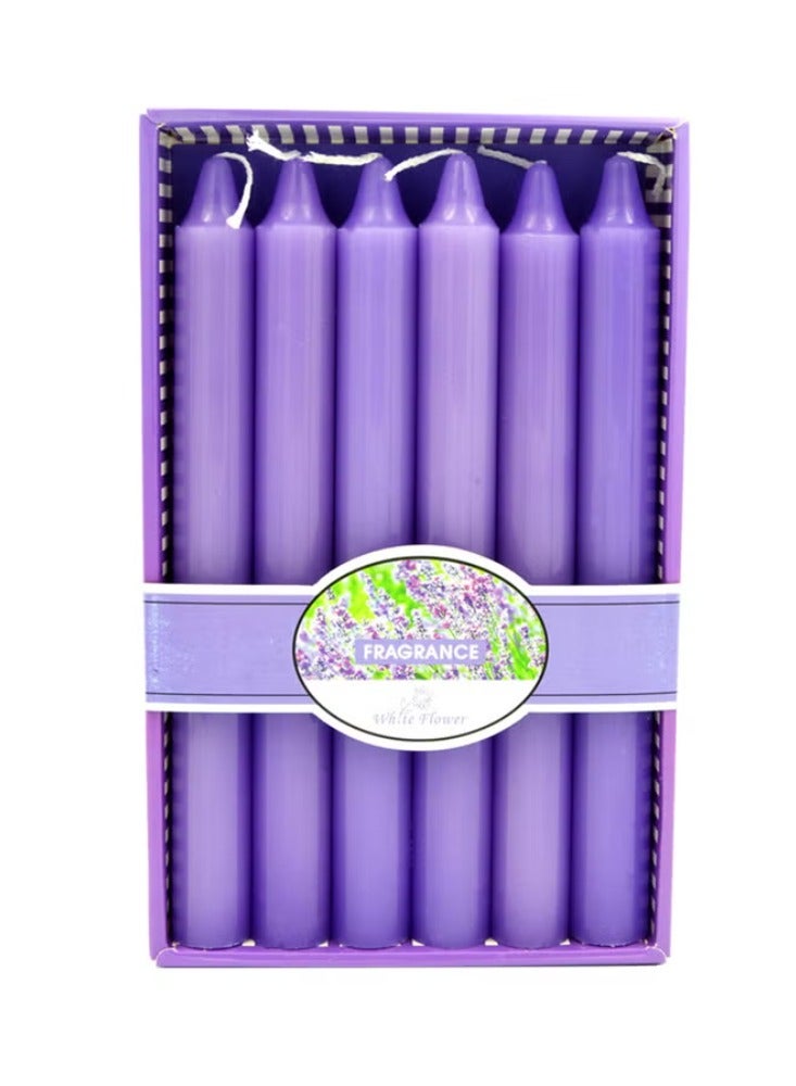 Dream Zone 6-Piece Scented Lavender Candle Purple 20centimeter - Image 1