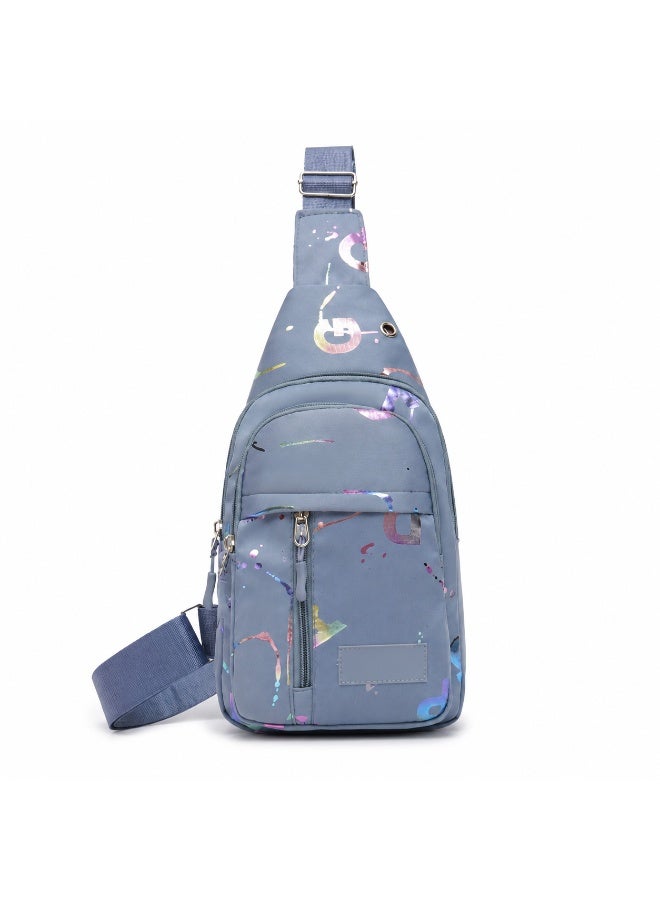 zoba Girls' crossbody bag with a modern design and multiple zippers – blue with glittery patterns – lightweight and practical for everyday use - Image 1