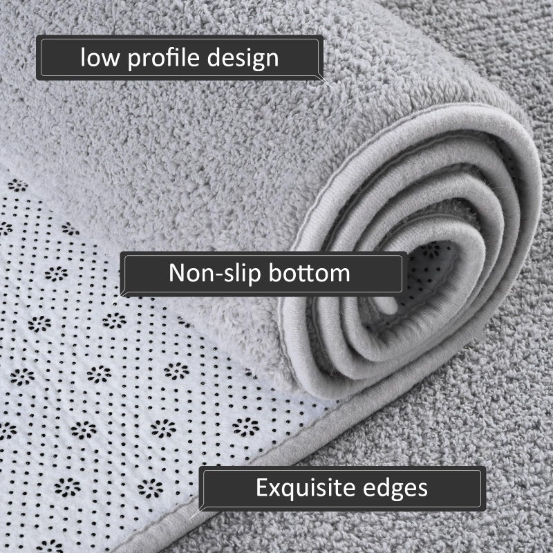 Arogan Shag Runner Brug للممرات 2 × 6 أقدام سجاد قابلة للغسل مع رغوة الذاكرة لمدخل غرفة النوم الداخلية رمي رمي سجادة لغرفة المعيشة بجانب السرير للأطفال - Image 2