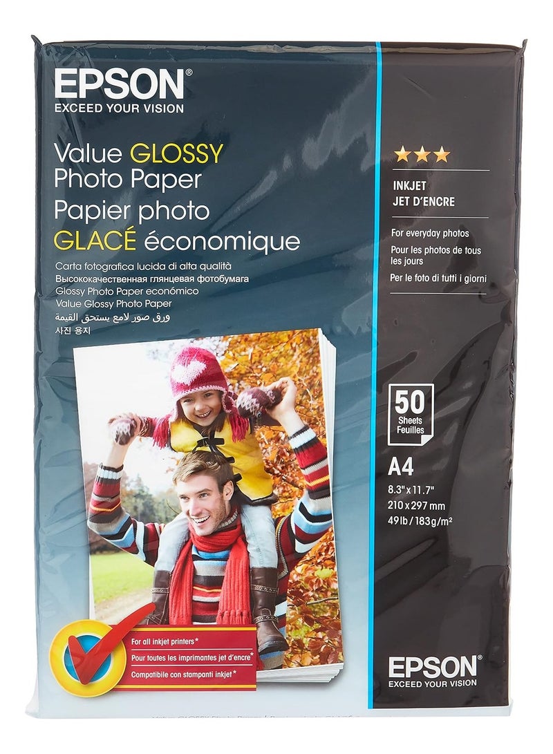 EPSON EPSON Value Glossy Photo Paper - A4-50 sheets