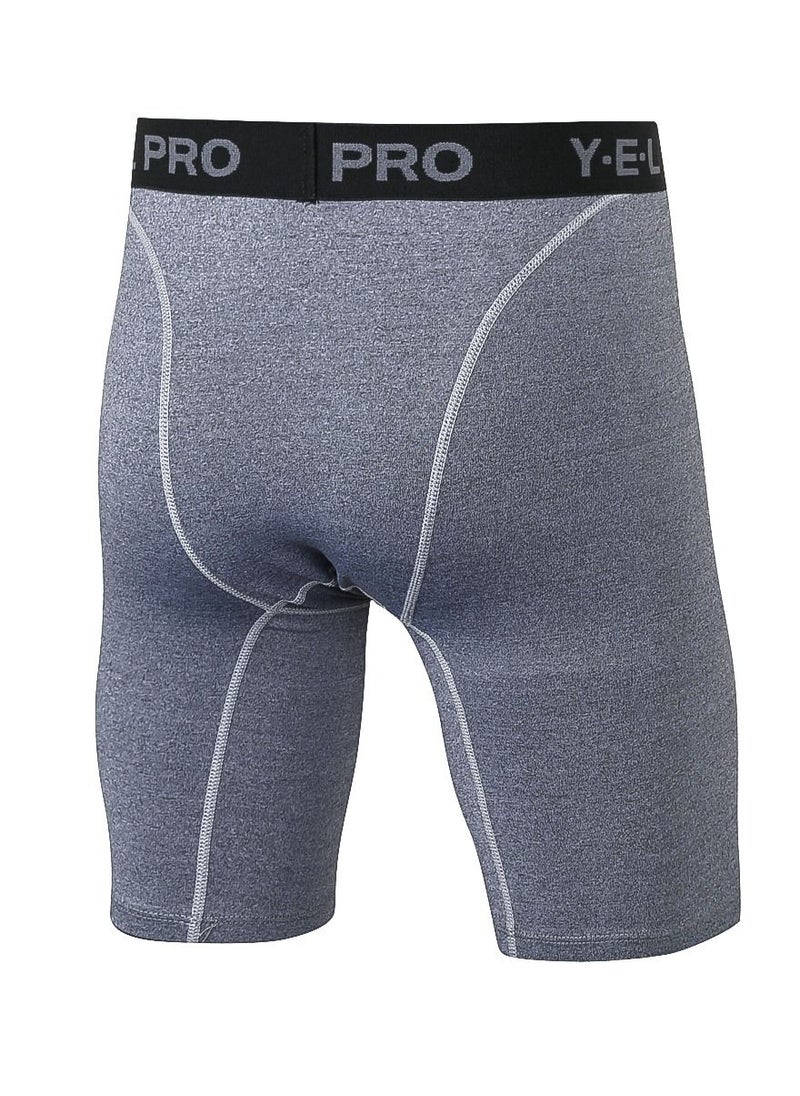 Loquat Men Quick Dry Breathable Elastic Shorts Grey  - Image 2