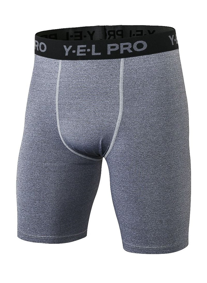Loquat Men Quick Dry Breathable Elastic Shorts Grey  - Image 1