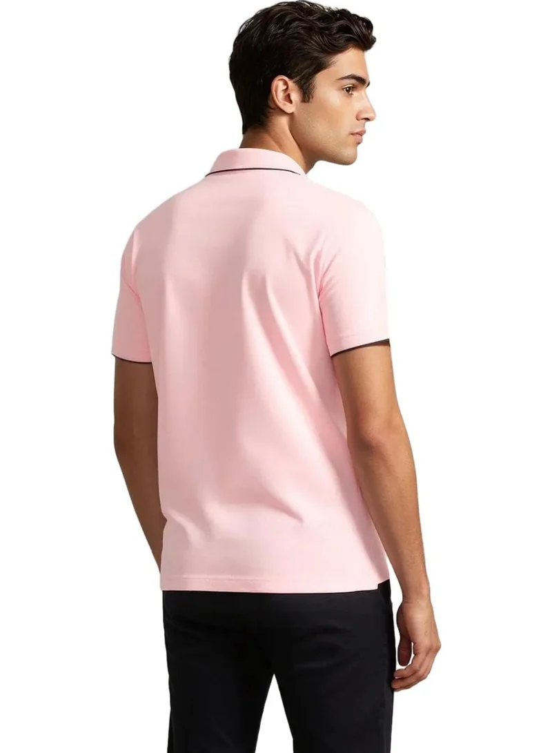 French Connection Pink Mel Marine Basic Premium Cotton Logo Polo Shirt for Men | Best Price UAE