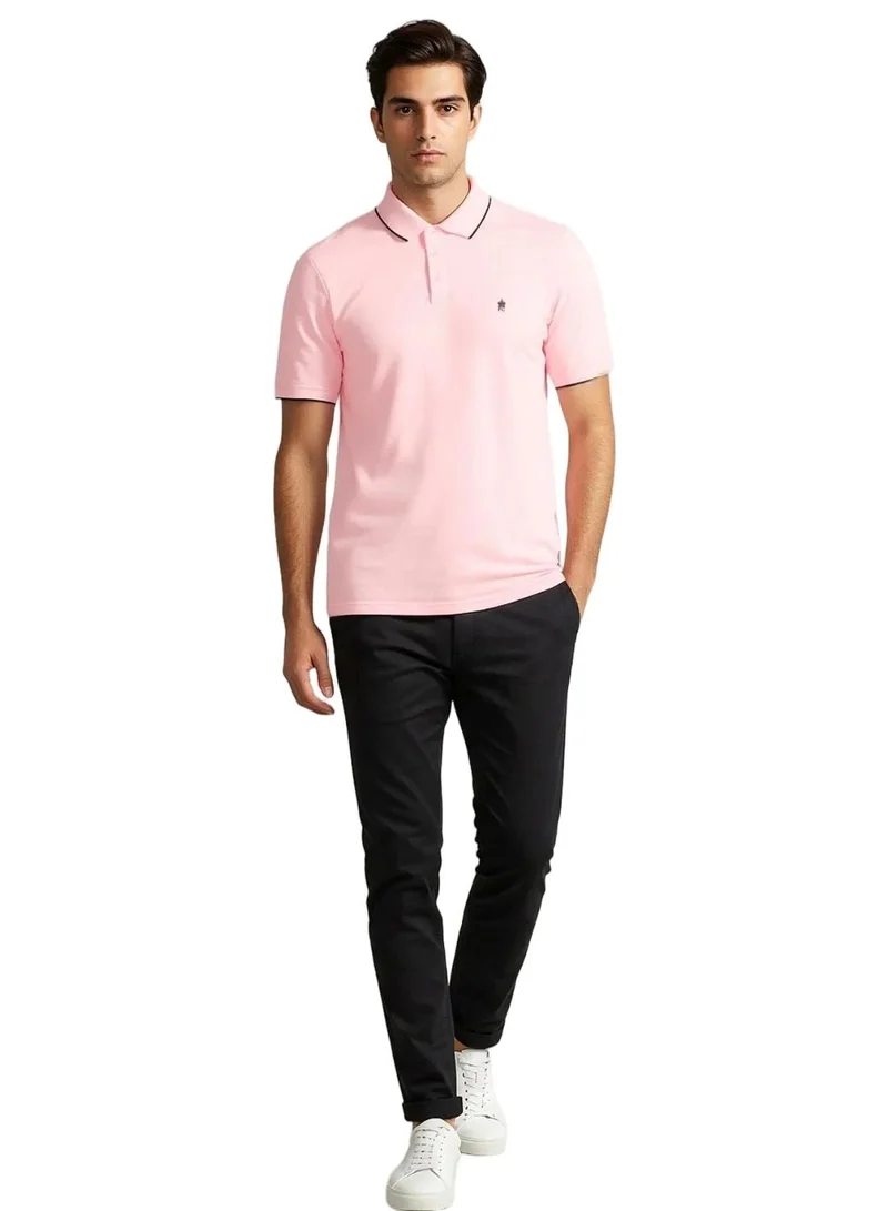 French Connection Pink Mel Marine Basic Premium Cotton Logo Polo Shirt for Men | Best Price UAE