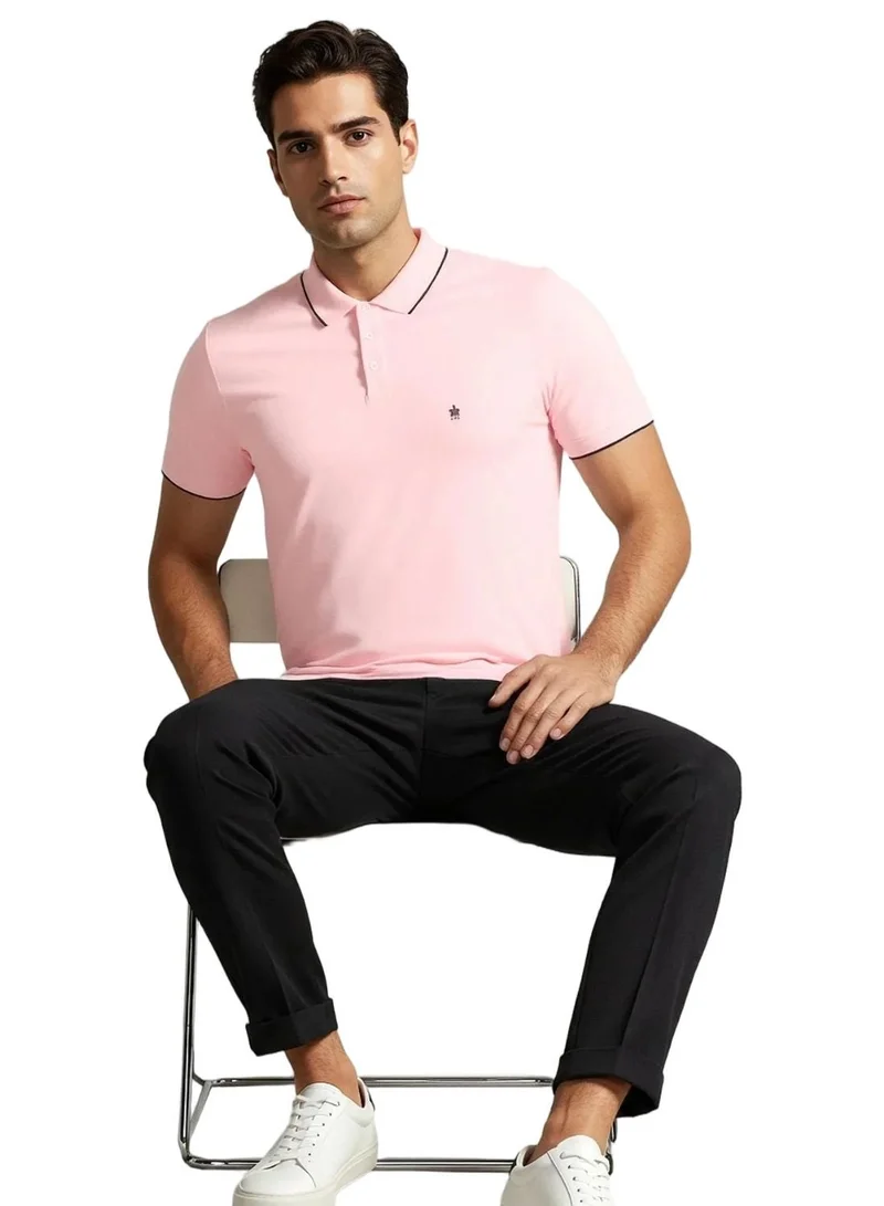 French Connection Pink Mel Marine Basic Premium Cotton Logo Polo Shirt for Men | Best Price UAE
