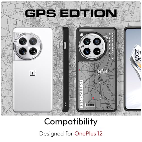 KAPAVER Impulse Back Cover Case Compatible with OnePlus 12 5G (PC+TPU) (GPS Bengaluru), Grey - Image 2