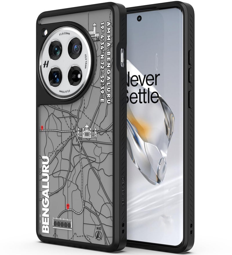 KAPAVER Impulse Back Cover Case Compatible with OnePlus 12 5G (PC+TPU) (GPS Bengaluru), Grey - Image 1