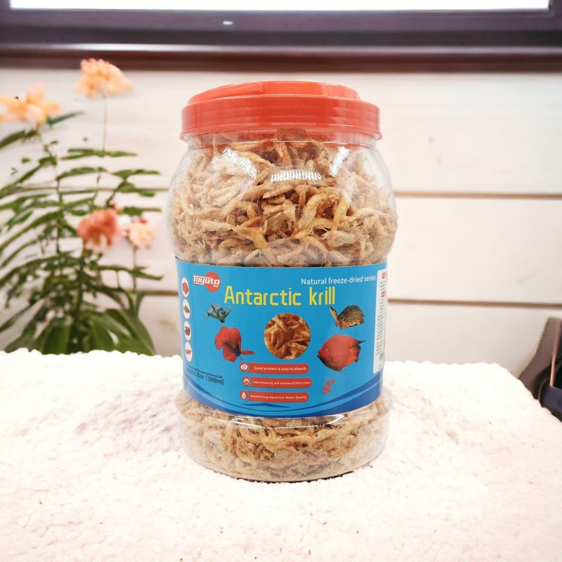 toyuto Premium Freeze-Dried Krill & Shrimp Mix Ideal for Arowana, Koi, Tropical Cichlids, and Turtles High Protein Floating Aquarium Food (1000ml) - Image 2