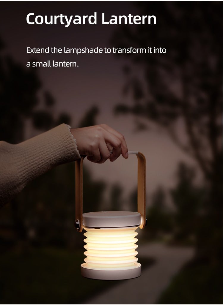 Usams - Portable Multi-function Folding Ambient Lantern LED Light Night Lamp Moonlight Series 1200 mAh White - Image 1