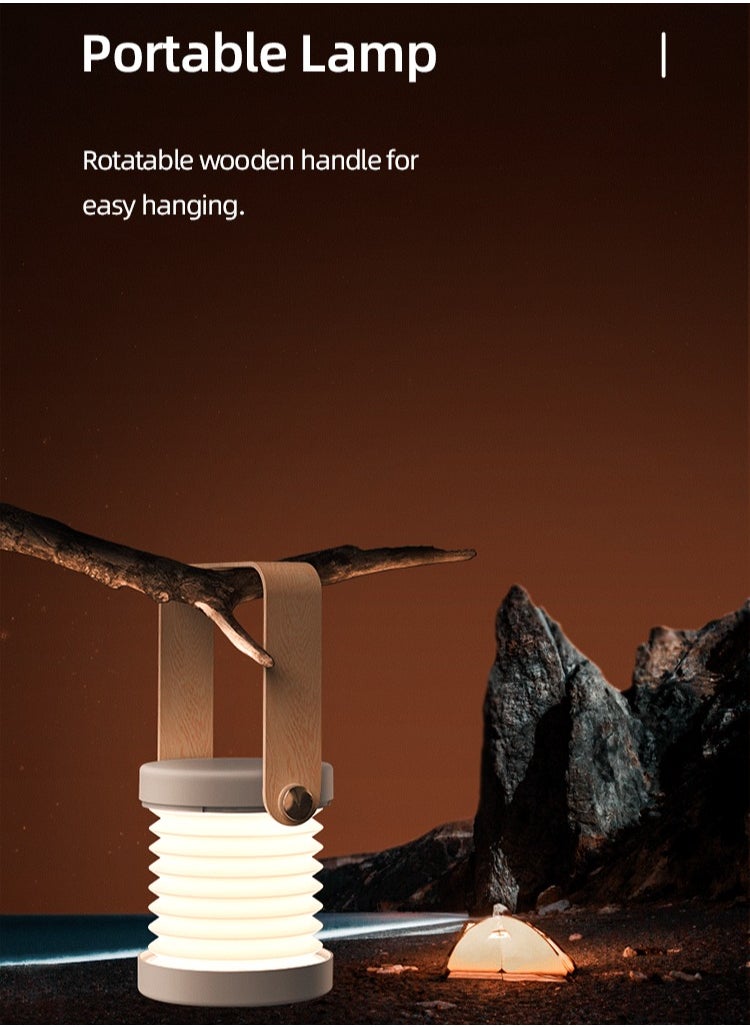Usams - Portable Multi-function Folding Ambient Lantern LED Light Night Lamp Moonlight Series 1200 mAh White - Image 1